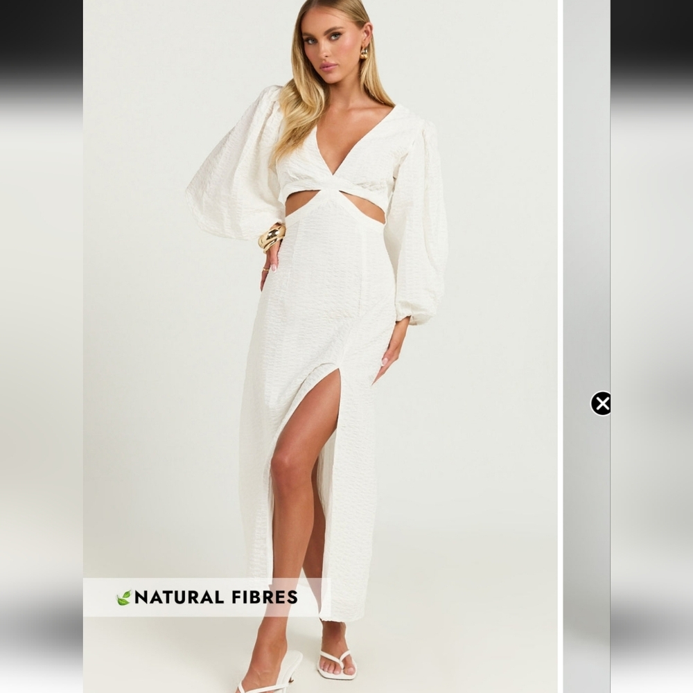 Elegant White Cut-Out Maxi Dress